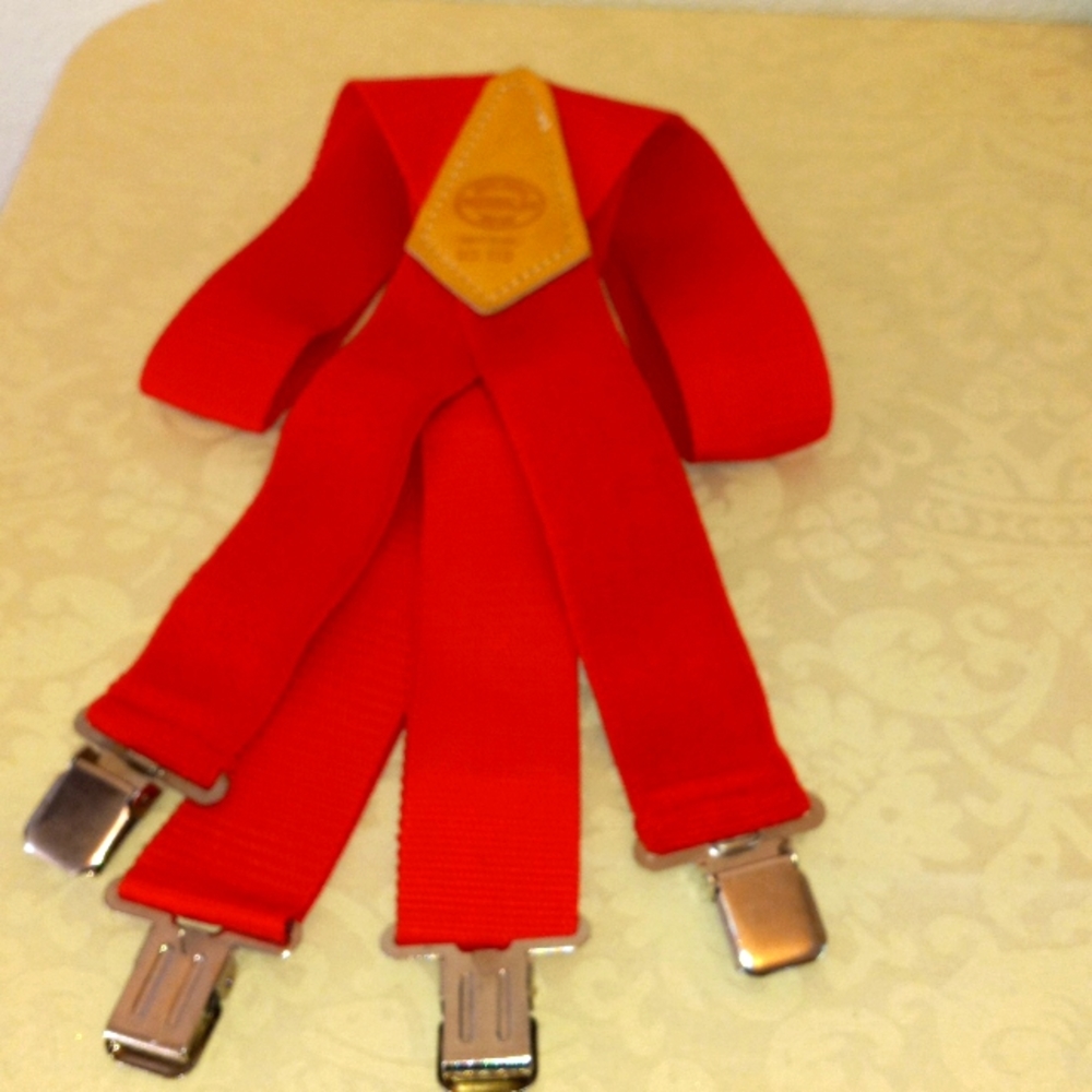 NICHOLAS Red suspenders. 2 inch wide
